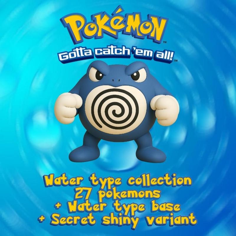 Pokemon Water type Pack x 29 units (Water type base and secret shiny variant included)