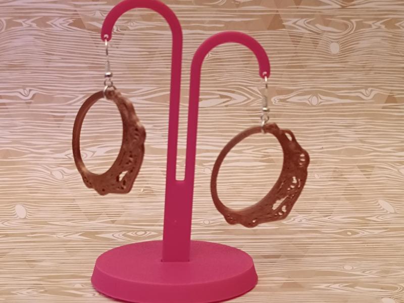 Flat tambourine earrings