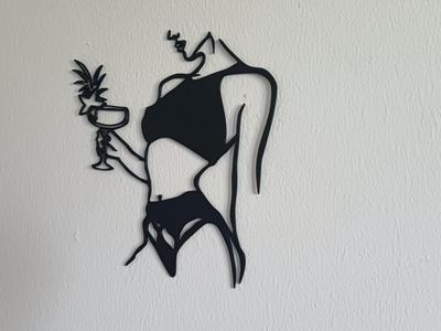Cocktail Girl Walldecoration Walldeco