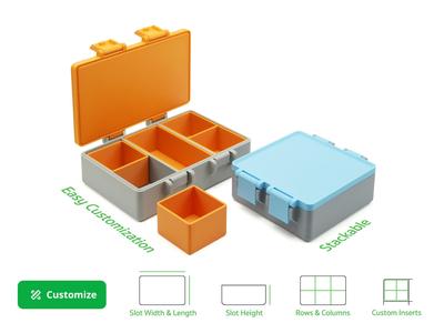 Customizable Snap-Lock Compartment Box (Stackable)