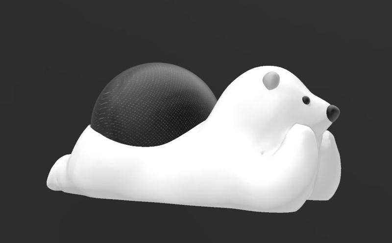 Suporte Alexa Echo Dot 4a e 5a Geração Polar Bear Resting