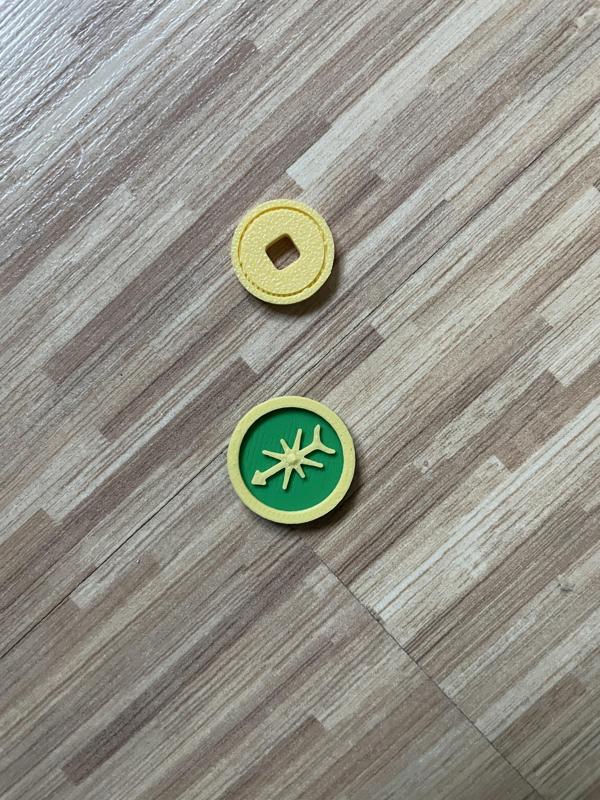 Lost Ruins of Arnak, coin and compass, board game