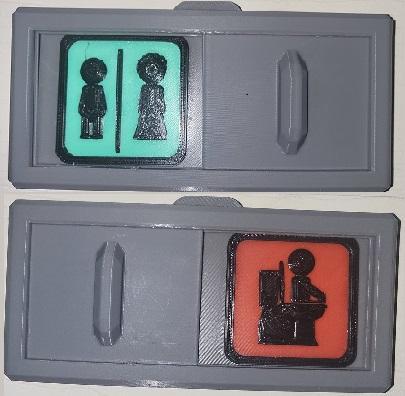 Letrero Baño 3D corredero (Sliding 3D Door Sign)