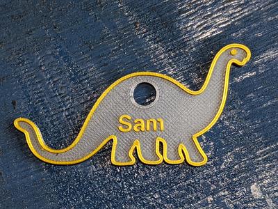 Dino Name Tag With a Hole