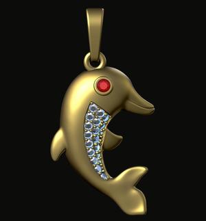 Dolphin pendant 3D print model