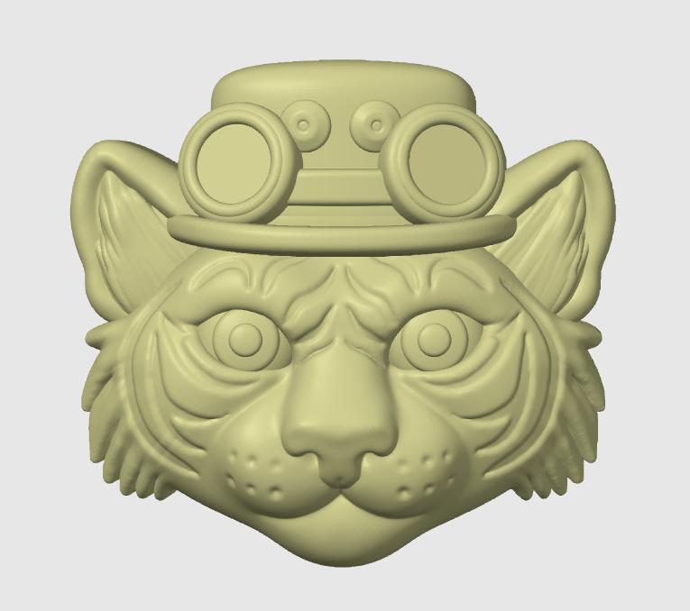 Steampunk Tiger, Bath Bomb Mold Blank for Vacuum Forming