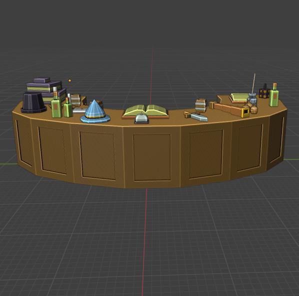 Low Poly Desk  -  No Supports  |  Library Set