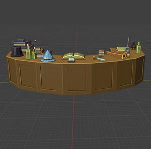 Low Poly Desk  -  No Supports  |  Library Set
