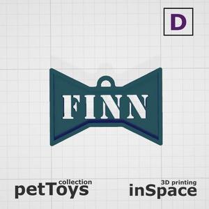 Pet - Dog - Tag - Finn - Bow tie - Customized -