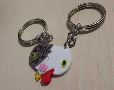 Couple of cats keychain