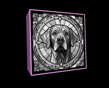 Lightbox stained glass Labrador lithophane