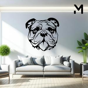 Wall silhouette - English bulldog - Head
