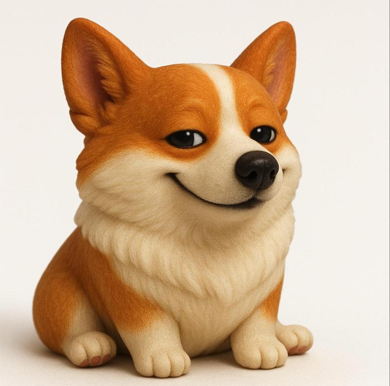 Smirking Corgi STL Figurine.