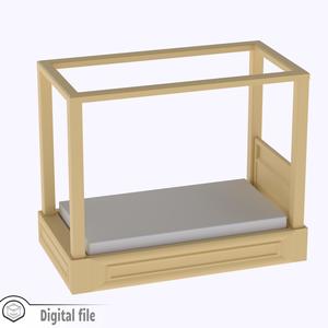 1:12 miniature Classic bed design with frame