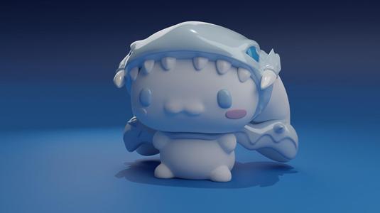 Cinnamoroll x yugioh Blue-Eyes White Dragon