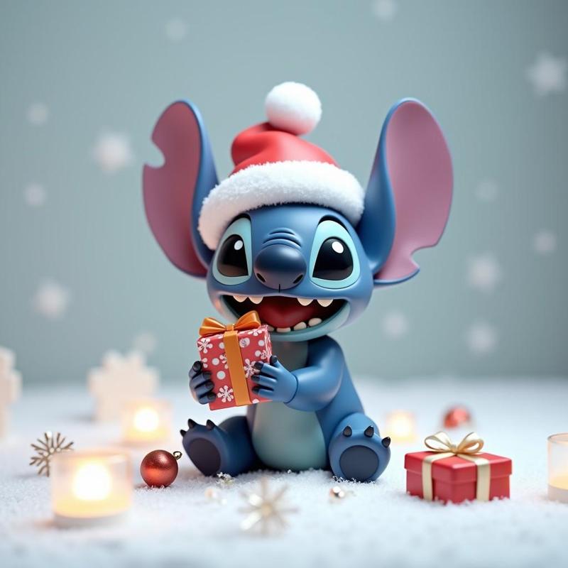 Christmas Stitch with Gift - 3D Printable Holiday Figurine