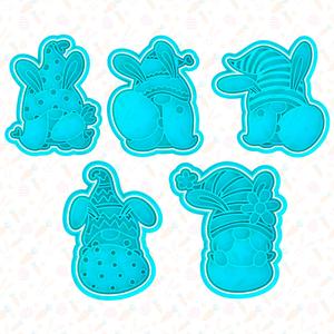 Easter gnomes cookie cutter set of 5