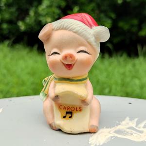 cute piggy - christmas ornament - vintage home decor - shelf ornament - 3d scanned