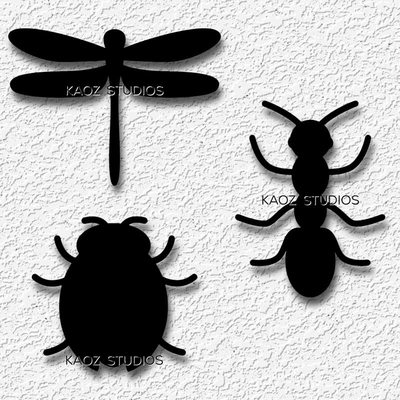 Bug silohuette wall art insect wall decor halloween decoration