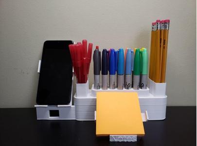Desk Organizer with Phone Holder and Sticky Notes #studentdesignchallenge