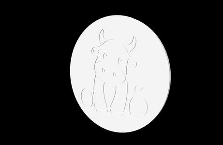 Sitting Bull - Farm Animals - Round Coaster