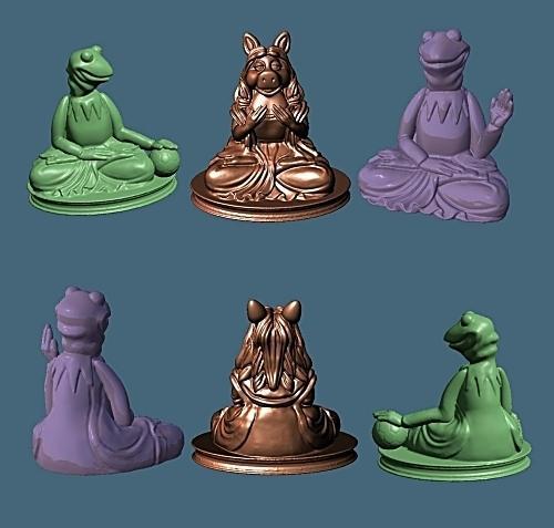 Boudhha-Kermit and Miss Piggy - Mix - Muppets