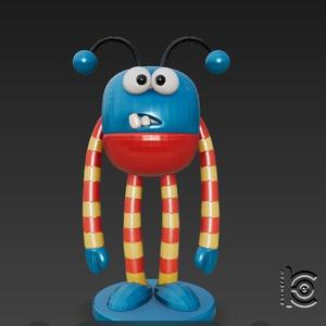 Striped Alien Buddy - 3D Model for Printing