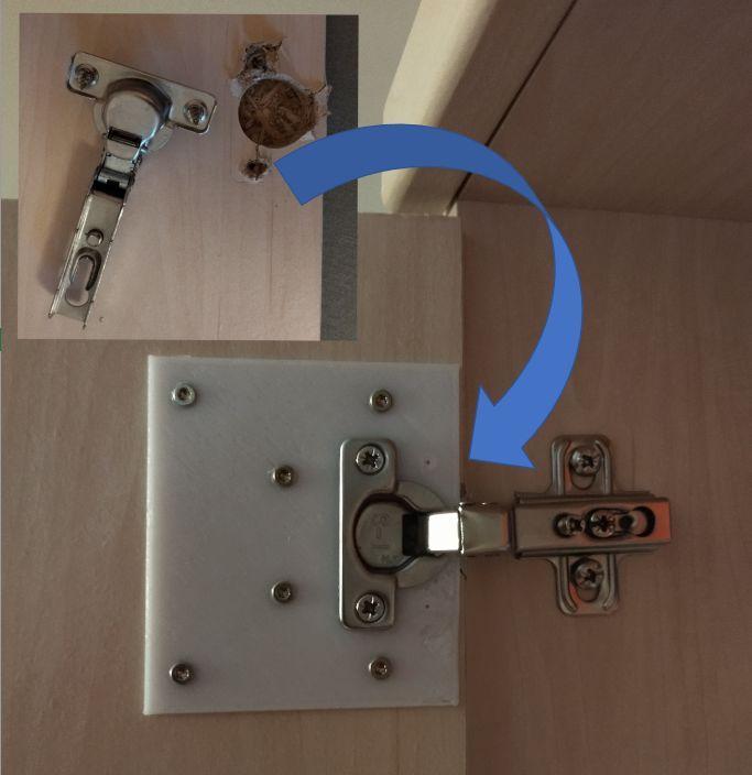 Pot hinge repairkit / Topfscharnier Reparaturplatte