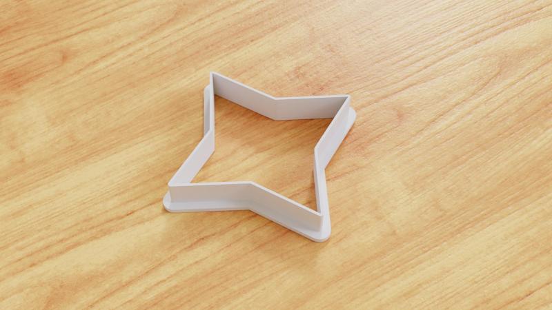 Four-Pointed Star Cookie Cutter (Multiple Sizes Available)