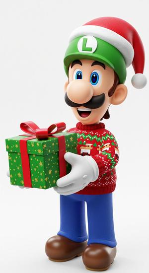 Christmas Luigi For Printing