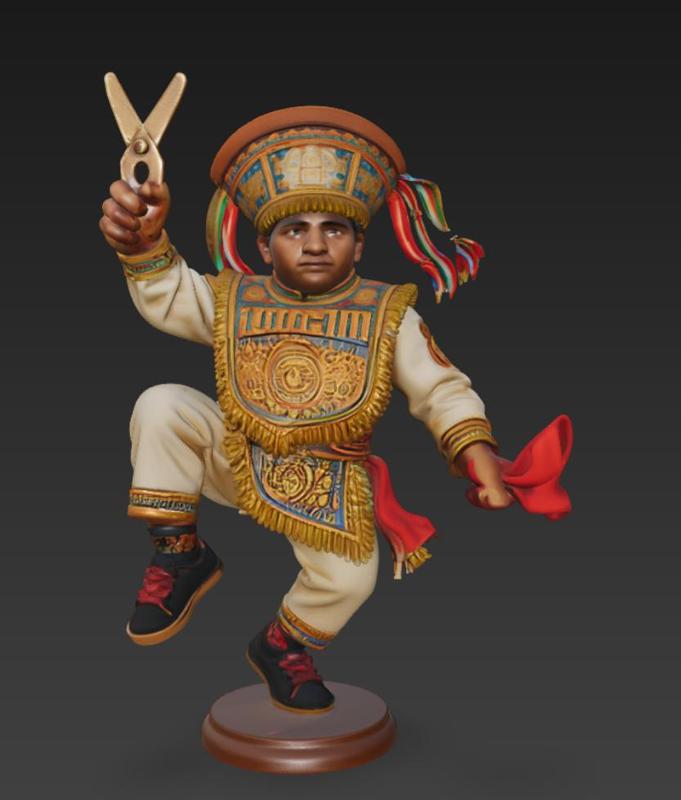 Danzante de Tijeras - 3D STL model of Andean culture