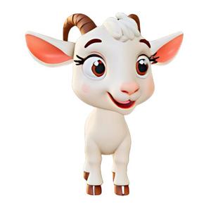 Cheerful Baby Goat Figure
