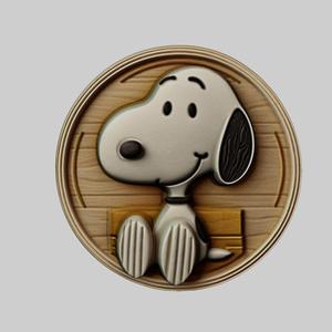 Snoopy Cartoon Medallion for CNC Router Laser & 3D Printer