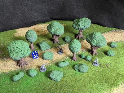 Collection of Trees and Bushes - 15mm Scale and Magnet Compatible - Perfect for Fantasy Wargames and RPGs, DnD