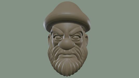 Angry Mushroom Gnome – 3D Printable Fantasy Bust
