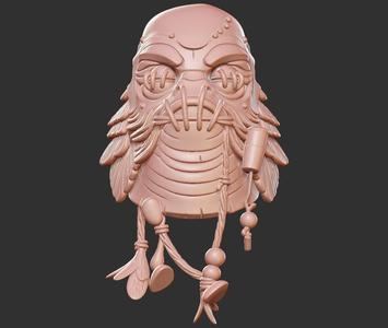 shrunken head of the creature