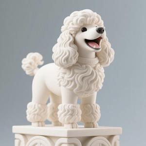 521 Laughing Poodle Totem - Full-Body 3D Model, creature, magic, collectible, witch, dinosaur, wooden, knight, viking, dragon, dnd, cat, monster hunter, dog, monster, totem, totemic