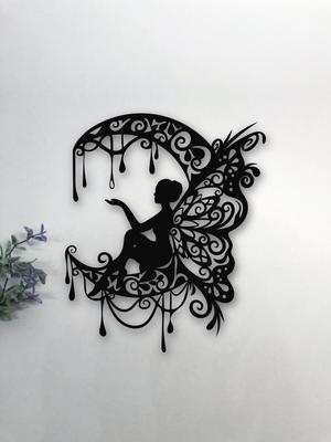 MANDALA FAIRY MOON MANDALA FAIRY MOON WALL ART MANDALA FAIRIE WALL DECORATION