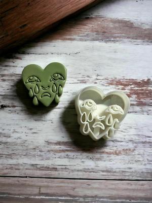 crying heart stl file download polymer clay cutter for jewelry cookie cutter