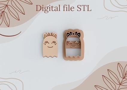 STL Digital Files for Polymer Clay Cutters | 3D Printable Cookie Cutters DIY Craft Tools Instant download Earrings cutters "Halloween Ghost"