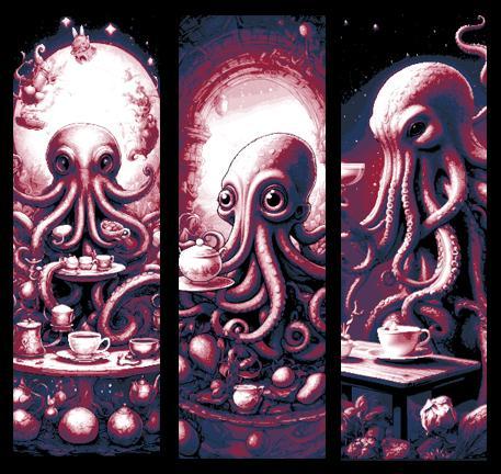 Sitting down with the Magic Octopus for High Tea - Set of 3 Bookmarks