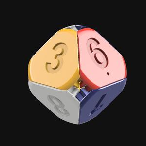 OCTAHEDRON  DICE  MULTICOLOR