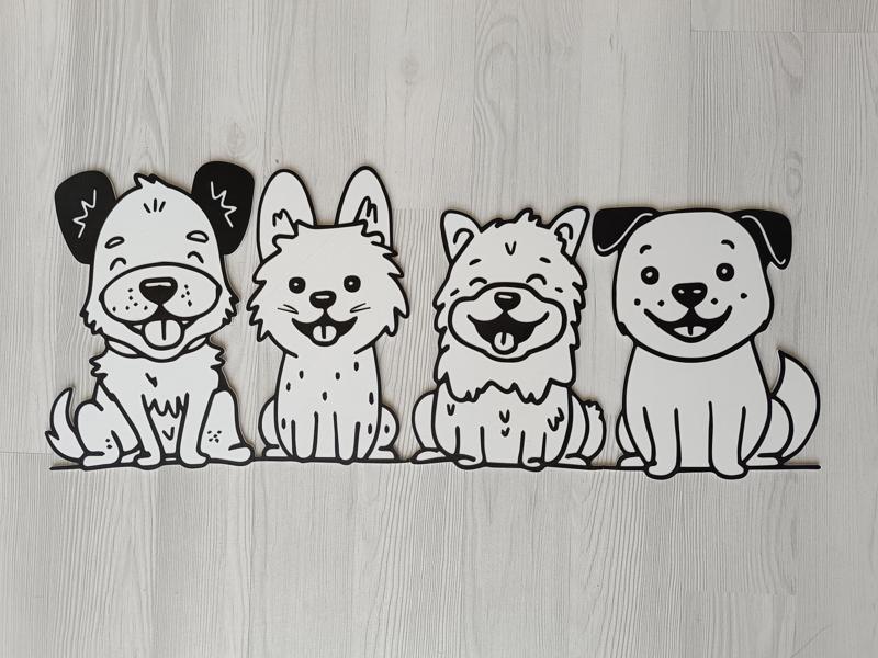 Dog Wall Art – Cute Dog Silhouette for Kids Room