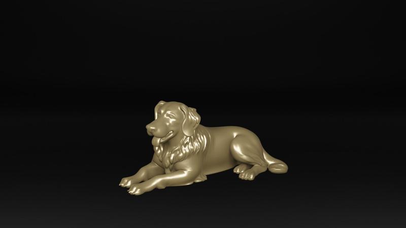 Golden Retriever STL File – Cute & Lifelike 3D Printable Dog Model