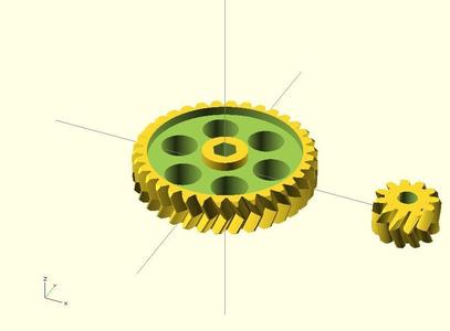 iamburny's extruder gears with adjustable hole sizes