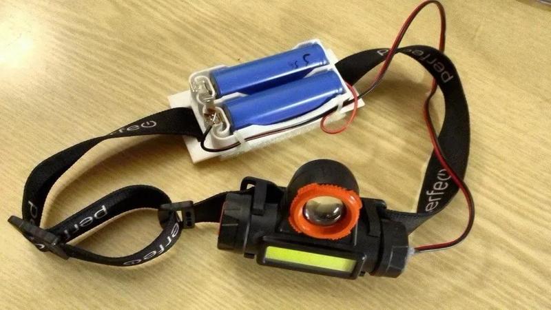 2x 18650 holder for headlamp strap   