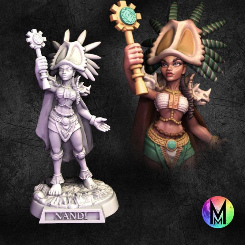 Female Cleric  - Nandi the Shaman / Cleric - ( Female Cleric PoC Aztek & Zulu inspired )