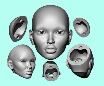 11 3D model Head / face / jointed doll / bjd doll / ooak / articulated dolls / Printing