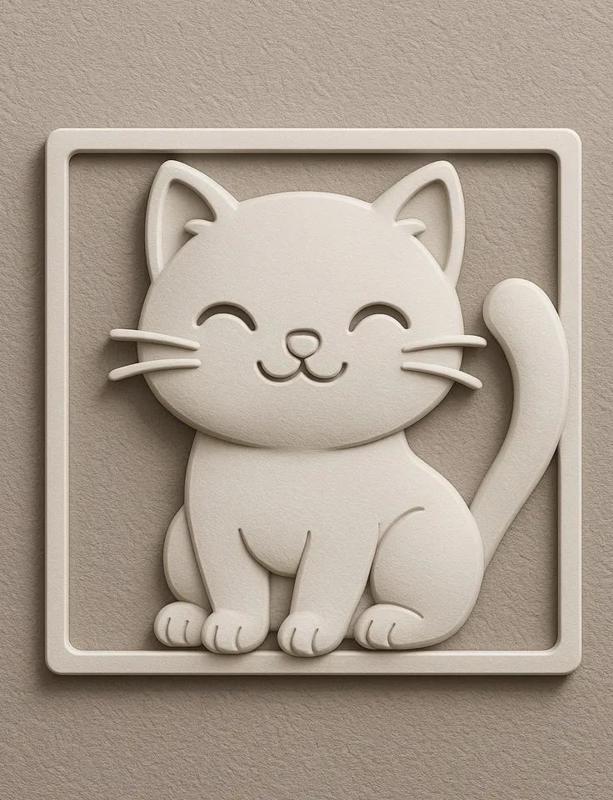 3D Cat Wall Art   