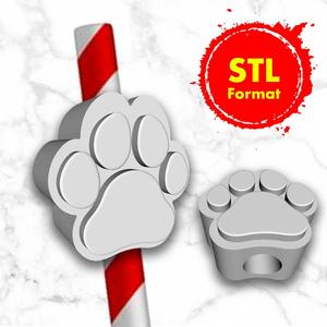 Straw topper Dog Paw